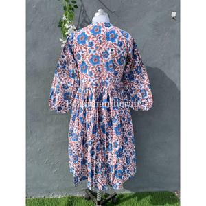 ชุดเดรสฮิปปี้แนวโบฮีเมียนแบบปรับแต่งได้ชุดเดรสยาวทำจากผ้าฝ้ายลำลองเรียบง่ายใส่ชายหาดฤดูร้อนลูกไม้พิมพ์ลายบล็อกมือ - Product Image 6