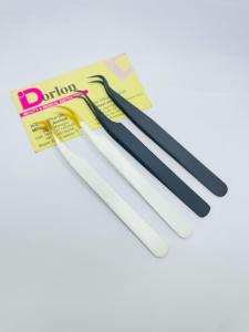 Pince à épiler d'extension de cils au plasma noir à revêtement de couleur avec logo personnalisé Crochet de volume en acier durable Tweakaser de cils - Product Image 2