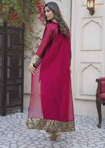 Satin <b>Silk</b> <b>Organza</b> Zari Lace Embroidery Floor-Length A-Line Casual Ethnic Pakistani Kurta Pallazo Farshi Shalwar - Product Image 2