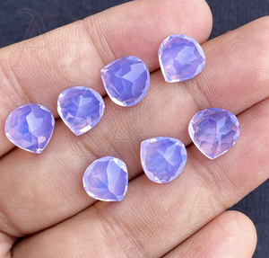 รูปลูกแพร์ลาเวนเดอร์อเมทิสต์พลอยหลังแบนสำหรับทำเครื่องประดับ - Product Image 5