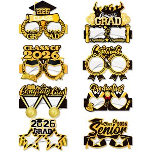 Graduation Photo Booth Paper Glasses Decorations <b>for</b> 2026 <b>Party</b> School Event Supplies - Product Image 5