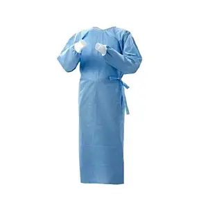 Factory Bulk Wholesale High Quality Blue CPE PE Plastic Surgical Isolation Gown For Hospital