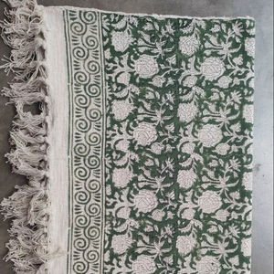 Newly Designed Luxury Woven Indian Cotton Eco-Friendly Breathable Throw <b>Blankets</b> Block Print Beach <b>Picnic</b> Decorative Couch - Product Image 1