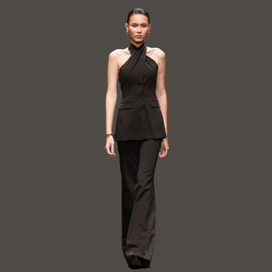 เสื้อผ้าผู้หญิงผ้าสแปนเด็กซ์เรยอนเอวสูงกางเกงขากว้าง - Product Image 3