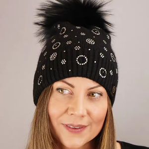 Bonnets Casquettes Chapeaux OEM 100% pur cachemire uni tricot de laine à revers Bonnets d'hiver avec logo personnalisé Processus du fabricant Impex - Product Image 5