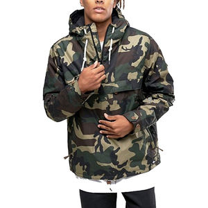 Windbreaker Jacket <b>Camouflage</b> Letter Denim Waterproof Windproof Pockets Multiple Storage Zipper Interior Exterior Practical - Product Image 1