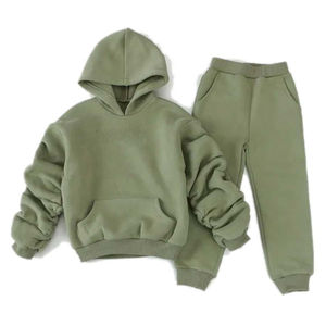 Ensemble de survêtement en molleton pour garçons de qualité supérieure, tendance, avec fermeture éclair, personnalisable, streetwear, molleton en tissu éponge pour enfants - Product Image 2