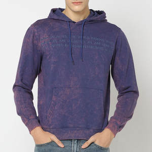 Meilleure vente en gros 500gsm sweat à capuche en coton mélangé de base lourd nouveau style lavé à l'acide avec des techniques brodées - Product Image 2