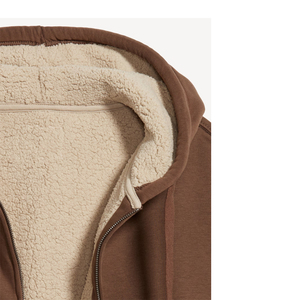 Sweat-shirt à capuche en coton pour homme, automne-hiver, grande poche, couleur unie, motif à carreaux, logo personnalisé, sweat-shirt à capuche tissé, décontracté - Product Image 5