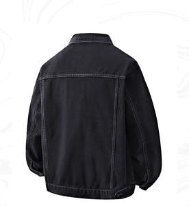 Veste en jean de style coréen pour homme, prix d'usine du Bangladesh, mélange de coton, manches longues, col à revers, couleur unie, veste rétro - Product Image 6