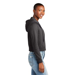 Sudaderas con cremallera listas para etiqueta privada para mujer, ropa de calle ajustada, sudaderas con capucha recortadas a la moda para mujer con cremallera - Product Image 4