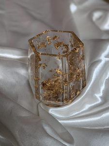 Porte-stylo rond moderne minimaliste en bois et résine, organisateur de bureau durable et décoratif pour table de bureau, salle d'étude et décoration intérieure - Product Image 4