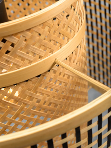 Lustre en bambou écologique de haute qualité abat-jour fait à la main en rotin tissé durable avec Design Boho sans danger pour les décorations pour la maison - Product Image 2