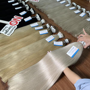 Cheveux vietnamiens en vrac naturels droits et ondulés naturels plein 39 couleurs avec des longueurs complètes vente jusqu'à 10% haute qualité - Product Image 4