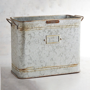 Galvanized <b>Storage</b> <b>Container</b> with <b>Water</b> Drainage Holes for Wet Environments-<b>Storage</b> Boxes & Bins - Product Image 4