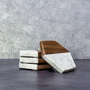 Wholesale Attractive Wooden <b>Table</b> Car Coasters Unique Square Resin Inlay <b>Beer</b> Mat Coffee Pads Custom Logo Classic Style Carton - Product Image 5