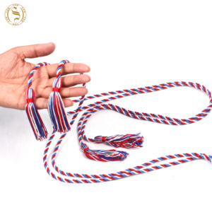 Corde pectorale religieuse enduite noeud rond 2 couleurs gland Cincture pour sacs et vêtements - Product Image 5