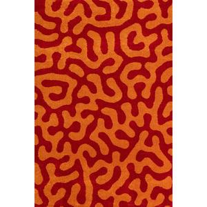 <b>Modern</b> Machine Made Joli Doodle Red & Orange <b>Living</b> <b>Room</b> <b>Rug</b> - Product Image 1