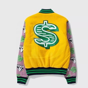 แจ็คเก็ตบาสเก็ตบอลผ้าขนแกะสไตล์สตรีทเฮฟวี่เวทใช้ได้ทั้งชายและหญิงเสื้อครอปเบอร์ปักลายตัวอักษรสุดเท่สำหรับฤดูหนาว - Product Image 2