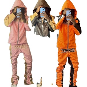 Conjunto de Chándal Personalizado con Pedrería, Pantalones Deportivos Anchos y Sudadera con Capucha, Ropa Urbana de 2 Piezas - Product Image 2