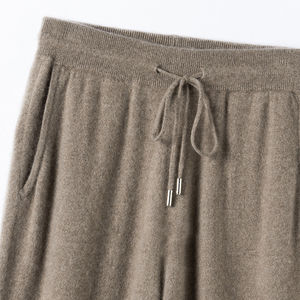 Pantalons d'hiver en molleton de coton décontractés pour femmes en gros, coupe skinny, devant plat, cordon de serrage, pantalons de survêtement personnalisés avec poche 3D - Product Image 5