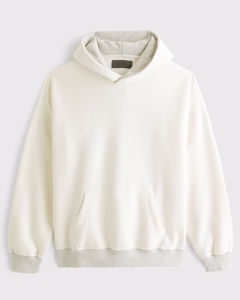 Sweat à capuche en polaire de coton respirant pour hommes hiver lavage à l'acide XS lourd GSM séchage rapide 3D brodé motif solide surdimensionné - Product Image 2