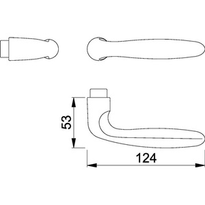 HOPPE Verona 1510 Aluminium F1 Door Handle Hole Part 8 mm Natural Square Colour Left/Right DIN-For Cabinet Organizers - Product Image 3