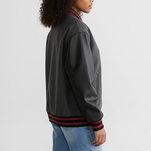 แจ็กเก็ตทีมโรงเรียนแขนหนังขนาดใหญ่พิเศษระบายอากาศได้ดีเสื้อแจ็คเก็ตนักศึกษา - Product Image 6