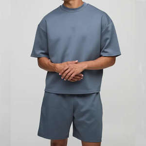 Ensemble T-shirt et short décontracté pour homme avec logo personnalisé, imprimé, été, 100% coton, séchage rapide, vêtements de plage - Product Image 1