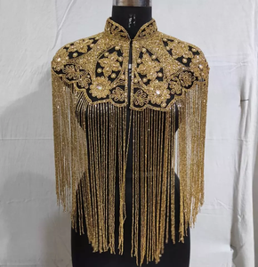 Beautiful Design Sparkle Sequin Glass Beads/crystals Dinner Multi Wearable Party Silver Gold Luxury Collar <b>Ponchos</b>/<b>Capes</b> - Product Image 4