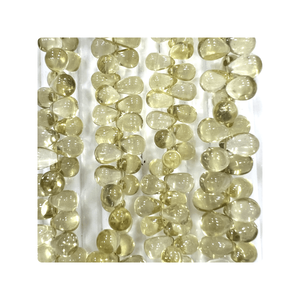 Cuentas de cuarzo limón de 7 pulgadas de primera calidad, gotas de lágrima de Briolette lisas, fabricación de joyas de piedra Natural aproximada de 5-7mm - Product Image 6