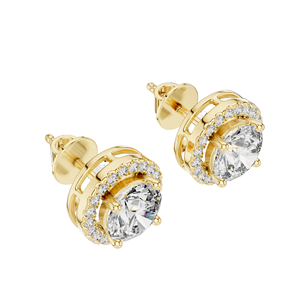 Pendientes con Diamantes Cultivados en Laboratorio de 2.9 CT, VVS-VS EF, Diseño Halo, Disponibles en Oro de 18K, 14K, 10K y Plata 925, Oro Rosa, Amarillo - Product Image 4