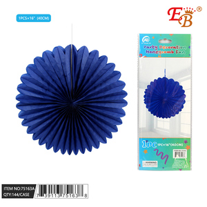 Ventaglio a nido d'ape blu profondo 16 \ "144 pz/CS per decorazioni per feste - Product Image 1