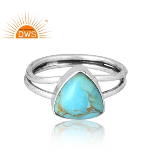 Vente chaude 925 Sterling Silver Natural Kingman Turquoise Gemstone Ring Bijoux Personnalisés Pour Les Femmes Cadeau Pour Elle - Product Image 3