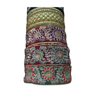 Dentelle brodée de haute qualité 2025, ornée de perles, pour robes, rubans décorés de paillettes, prix de gros pour l'exportation en Inde - Product Image 1