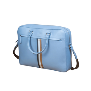 กระเป๋าเอกสารหนังแท้สำหรับผู้ชาย, กระเป๋าแล็ปท็อปแนวธุรกิจพร้อมสายสะพายไหล่ฝาครอบคอมพิวเตอร์ความจุมาก - Product Image 1