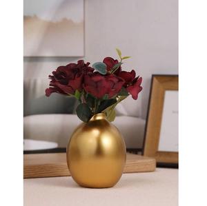 Florero martillado chapado en oro de Metal de diseño elegante para el hogar, sala de estar, Decoración de mesa, floreros en forma de brote - Product Image 2