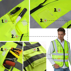 Costume haute visibilité gilet réfléchissant vêtements de travail de Construction veste de moto vêtements de sécurité réfléchissants gilet avec logo - Product Image 3