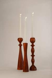 Fabrique et exportateurs de design vintage maison bougeoir décoratif en bois forme incurvée bougeoir en bois à bon prix - Product Image 2