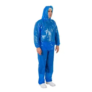 BLUE WATERPROOF CLOTHING SET FOR INDUSTRY SURGICAL PROCEDURES FOOD SECURITY