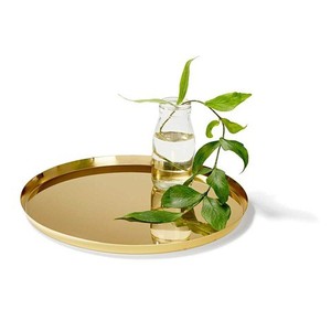 Hot Sale Excellent Gold Metal Decorative <b>Round</b> <b>Tray</b> Brass Shiny Embossed <b>Serving</b> <b>Tray</b> bar Ware <b>Serving</b> <b>Tray</b> in Customized - Product Image 6