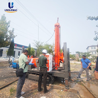 UNIQUEMAC Foreuse mobile sur chenilles pour puits d'eau, équipement de forage monté sur camion pour puits d'eau, profondeur 200m 260m 300m pour eaux souterraines