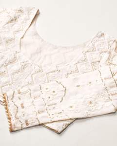 Trendmalls A-Line Georgette Lehenga Choli para Mujer con Bordado Dupatta Blanco-Cintura Natural - Product Image 6