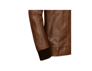 Blouson d'hiver personnalisé de qualité A Blouson aviateur en cuir de vol américain de haute qualité coupe-vent fermeture à glissière doublure respirante - Product Image 3