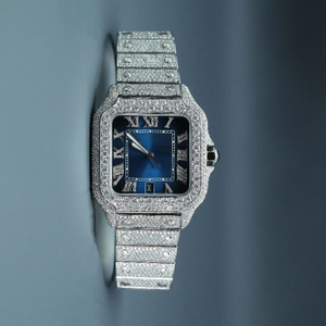 Montre tendance et populaire pour homme, style hip-hop, avec diamants de laboratoire, en acier inoxydable, entièrement sertie, mouvement mécanique - Product Image 2