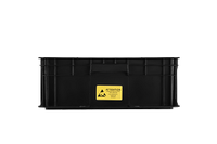 Boîte de circulation conductrice antistatique ESD SANWEI 645*440*165mm en PP noir, capacité 30KG, conteneur de stockage de protection