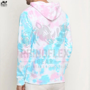 เสื้อฮู้ดย้อมสีมัดย้อมระบายอากาศได้สำหรับผู้ชายสไตล์ลำลองกันลม - Product Image 3