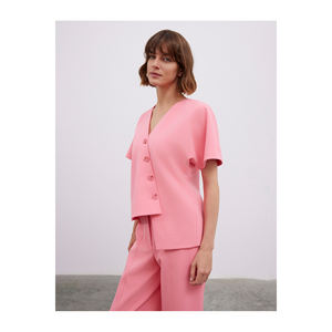 เสื้อกั๊กแขนสั้นทรงปีกค้างคาวสำหรับผู้หญิง พร้อมชุดแฟชั่นตัดเย็บแบบอสมมาตร - Product Image 5