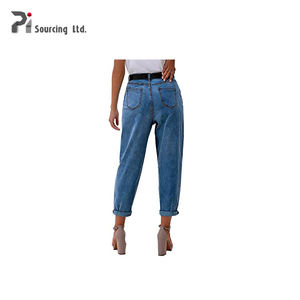 Pantalones vaqueros elásticos personalizados para mujer, Jeans de cintura alta de Color sólido, pitillo, pitillo, Vintage, venta al por mayor - Product Image 5