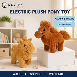 Cavallo Elettrico di Peluche Interattivo con Suoni e Coda Vibrante, Morbidissimo Giocattolo per Bambini, Regalo di Compleanno, per un Comfort Quotidiano - Product Image 3